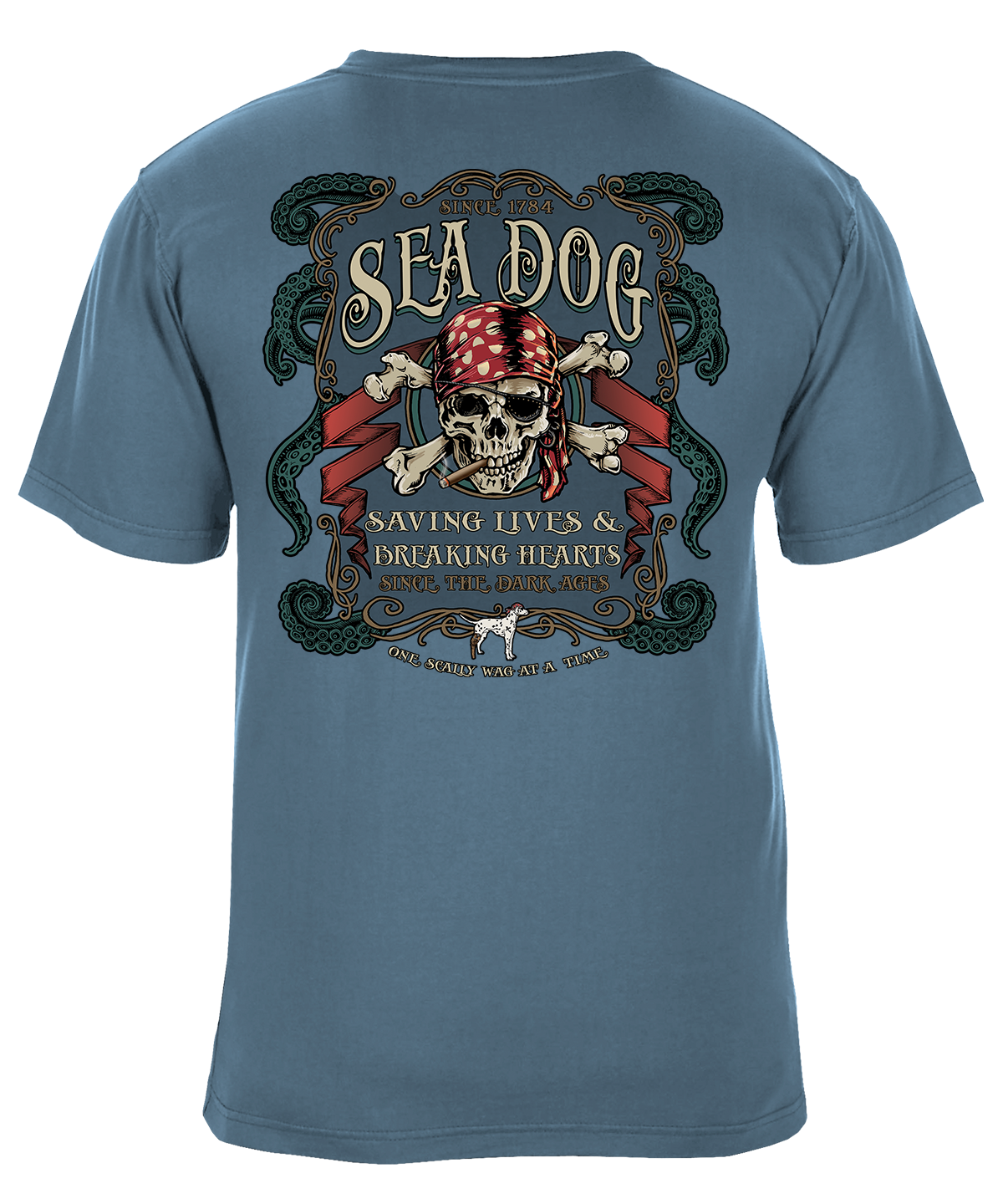 Sea Dog Saving Lives Breaking Hearts Pirate Graphic T-Shirt