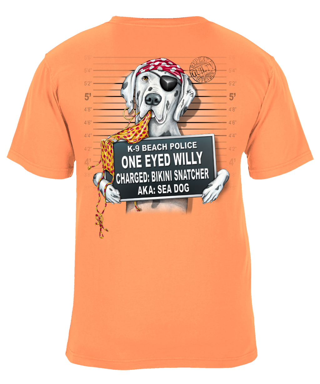 One Eyed Willy Arrested Bikini Snatcher Beach Graphic T-Shirt - Available in 2 Colors