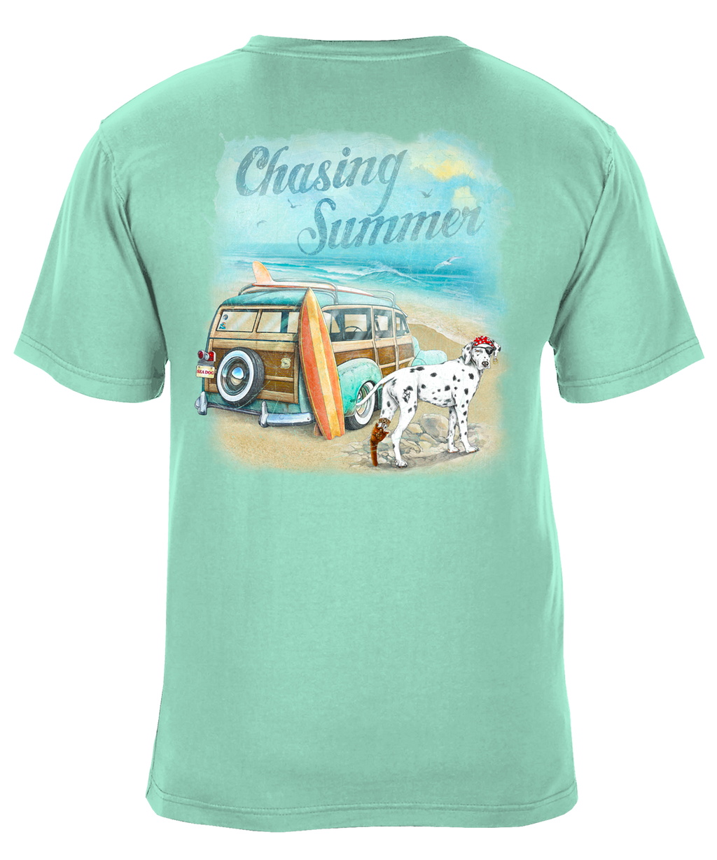Surf Van Chasing Summer Beach Graphic T-Shirt