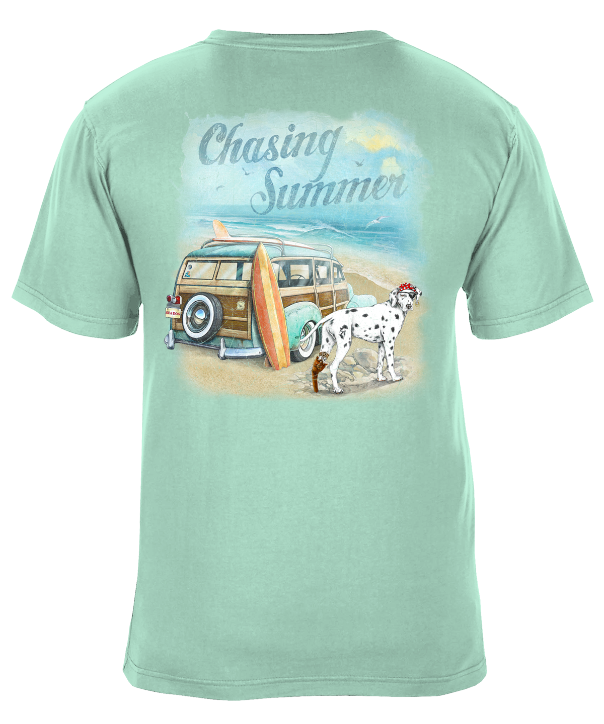 Surf Van Chasing Summer Beach Graphic T-Shirt