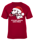 It's Not Gonna Lick Itself Funny Christmas Holiday Dog Candy Cane Graphic T-Shirt
