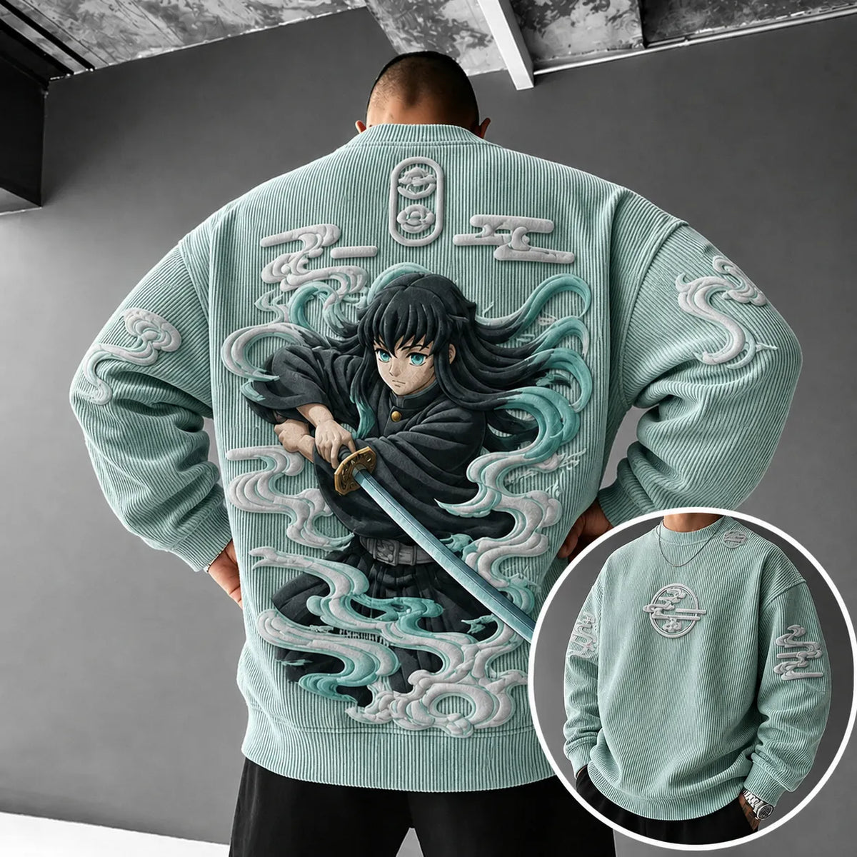 Demon Slayer Unisex Anime-print Crewneck Sweatshirt