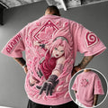 Naruto Unisex Anime-Style Retro Corduroy Oversized T-Shirt