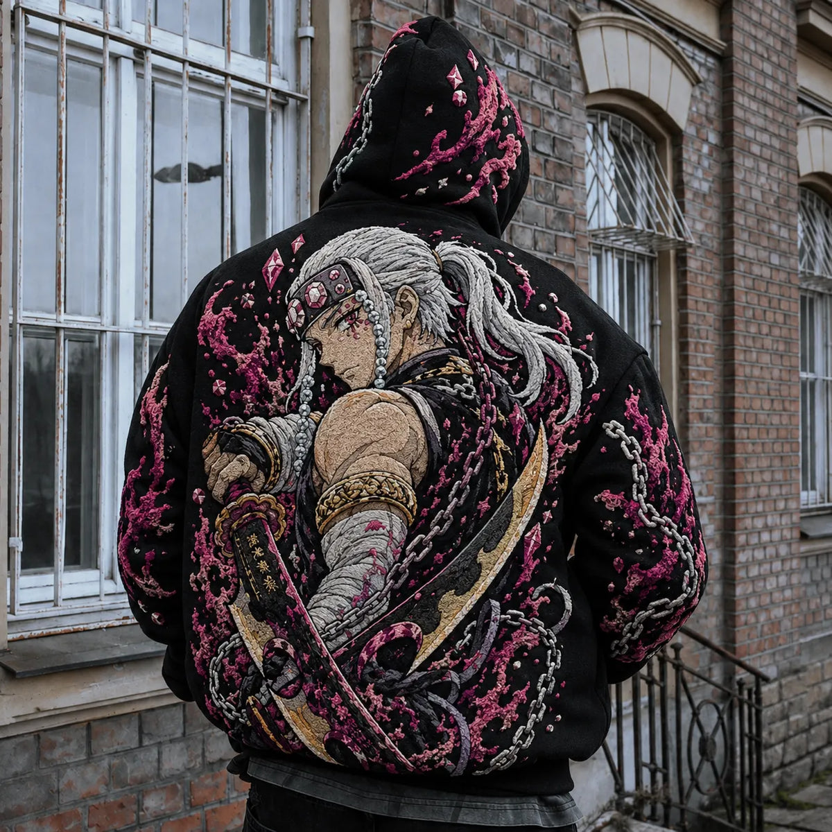 Demon Slayer Vintage Anime Print Hoodie