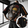 Naruto Unisex Anime-Style Retro Corduroy Oversized T-Shirt