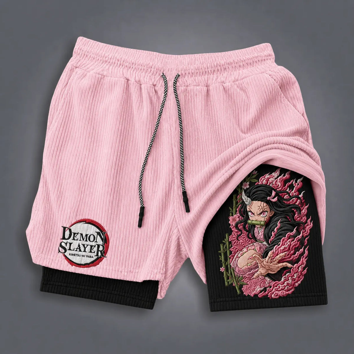 Demon Slayer Unisex Double-layer Shorts With Anime Print