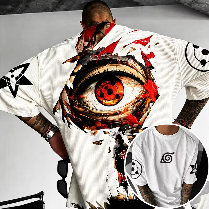 Naruto Unisex Anime Inspired Vintage Corduroy T-Shirt
