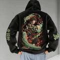 Demon Slayer Color-blocked Corduroy Hooded Sweatshirt