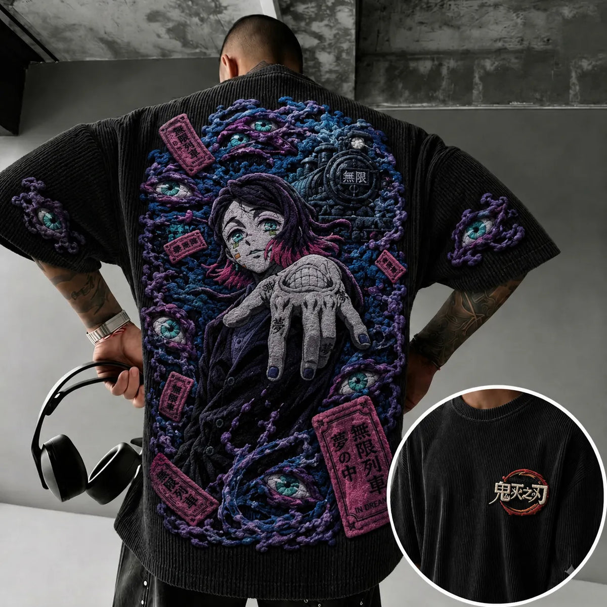 Demon Slayer Vintage Anime Print T-shirt