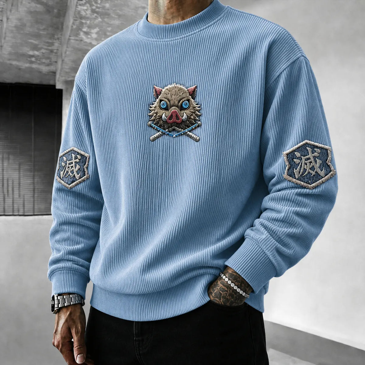 Demon Slayer Unisex Anime-print Crewneck Sweatshirt