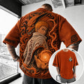 Naruto Unisex Anime-Style Retro Corduroy Oversized T-Shirt