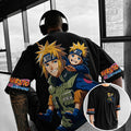 Naruto Unisex Anime-Style Retro Corduroy Oversized T-Shirt