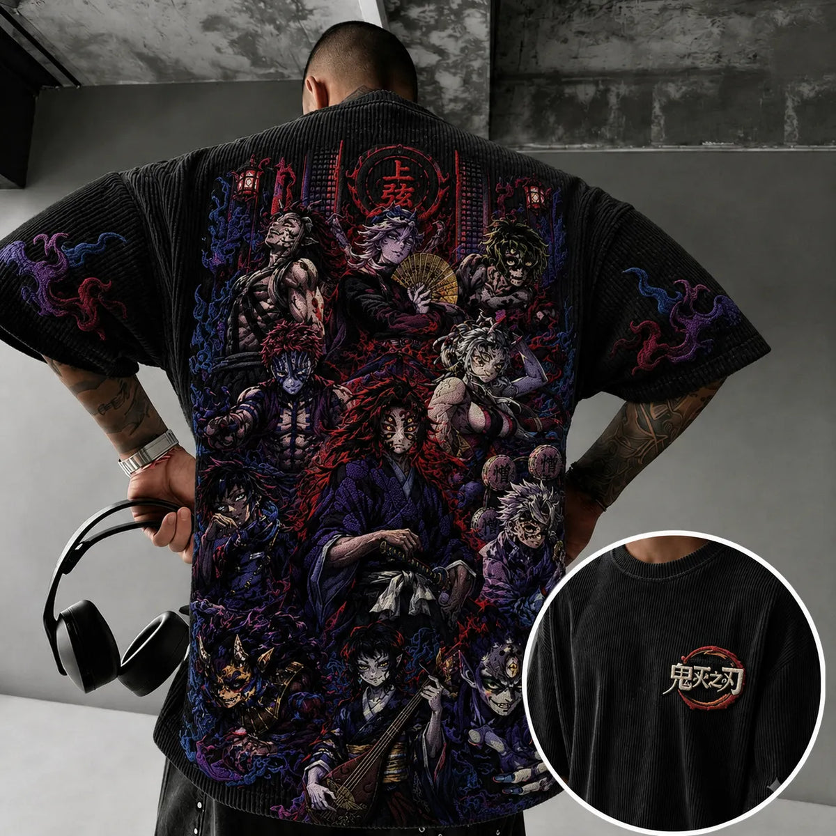 Demon Slayer Vintage Anime Print T-shirt