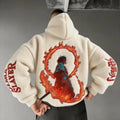Demon Slayer Men Color-blocked Plush Hoodie
