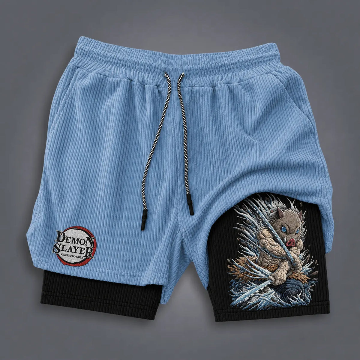 Demon Slayer Unisex Double-layer Shorts With Anime Print
